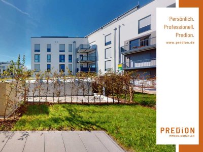Neubau-Erstbezug:  Attraktive Wohnung mit kleinem Garten und sonnigem Balkon!