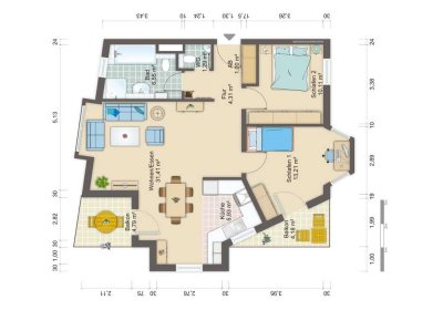 Gepflegte 3-Zimmer-Wohnung mit Balkon und Einbauküche in Overath