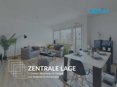 ZENTRALE LAGE - 3-Zimmer-Wohnung mit Garage und Stellplatz in Hemmingen