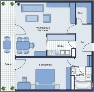 2,5-Zimmer Wohnung im 9. OG in Erlangen-Alterlangen St. Johann