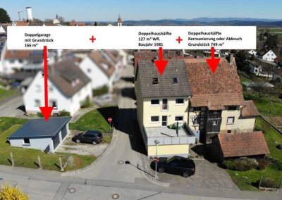 Doppelhaushälfte, Bj. 1981 + Doppelgarage + Altbau in Haigerloch-Trillfingen