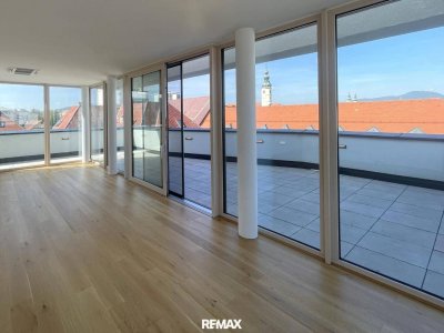 Exklusiver Erstbezug: Außergewöhnliches Penthouse mit XL-Dachterrasse im Herzen von Klagenfurt