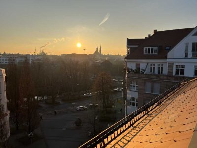 Exklusive Atelier-Wohnung mit Dachterrasse und Blick über die Noris