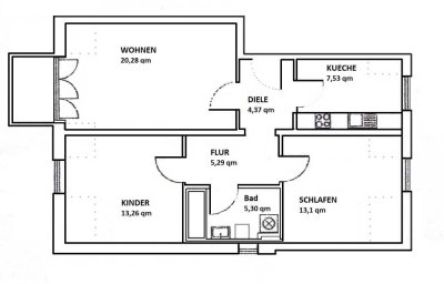 Renovierte 3-Zimmer-DG-Wohnung mit Balkon in Altötting