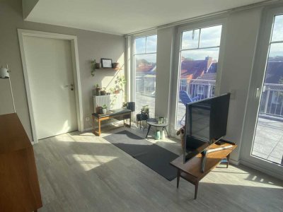 Ab 1.11. oder früher: Helle Wohnung mit großer Dachterrasse sucht Nachmieter*in (Haustiere erlaubt)