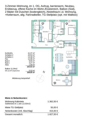 Erstbezug mit Balkon: Stilvolle 3-Zimmer-Wohnung mit gehobener Innenausstattung in Willich (Neersen)