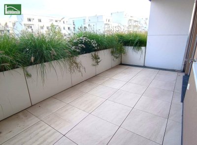 Ruhe auf der begrünten Terrasse genießen - hofseitige 2 Zimmer Neubauwohnung in bester Lage!