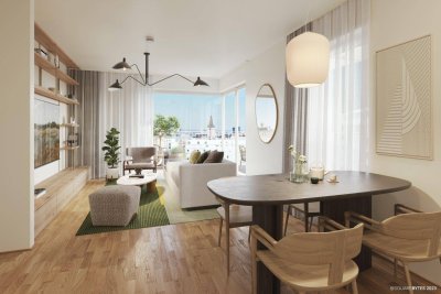 BEZUGSFERTIG &amp; PROVISIONSFREI - 2-Zimmer Eigentumswohnung mit Balkon im „Village im Dritten – PEAK HOMES“ Top 52