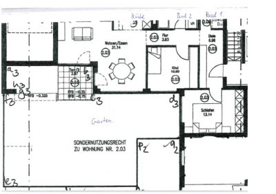 Stilvolle 3-Raum-Erdgeschosswohnung mit Garten in Ostfildern
