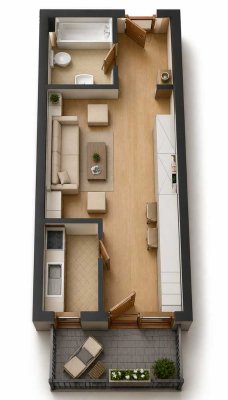 1-Zimmer-Wohnung im Stadtwesten von Regensburg – ruhig gelegen mit Loggia