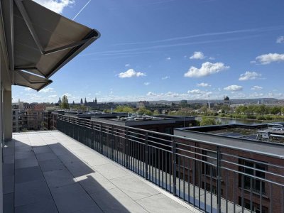 Exklusives Penthouse mit umlaufenden Balkon und Blick über Dresden