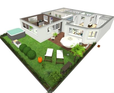 Bester Outdoor- und Wohlfühl Faktor auf der über 50m² großen Garten- und Sonnen Terrasse, Garten südseitig, 3 Zimmer, barrierefrei in Graz Wetzelsdorf