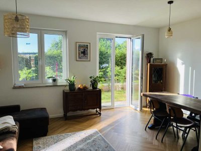 Fully Furnished 3-Room Apartment with Two Private Gardens