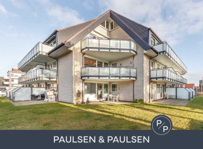 Den Strand um die Ecke: Eigentumswohnung mit Südwest-Terrasse und Tiefgaragenstellplatz