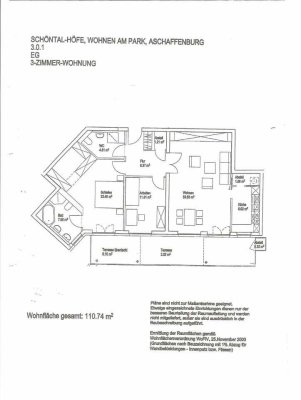 3-Raum-Erdgeschosswohnung mit gehobener Ausstattung mit Einbauküche in Aschaffenburg