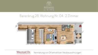 Erstbezug! 2-Zimmer-Neubauwohnung mit Terrasse in Farmsen-Berne – Wentzel Dr.