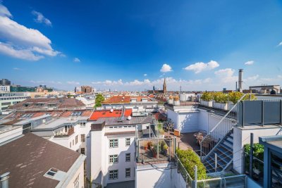Wunderschöne Dachgeschoss-Maisonette mit Terrasse &amp; Dachterrasse | 26 m² Freifläche, 3 Zimmer
