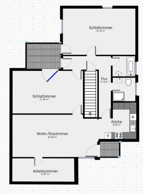 Schöne und gepflegte 4-Zimmer-Dachgeschosswohnung mit Einbauküche in Bitburg