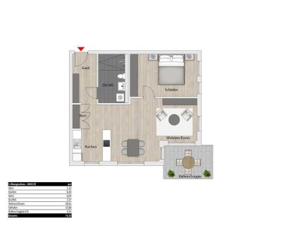 2-Zimmer Wohnung mit Balkon und Aufzug im betreuten Wohnen