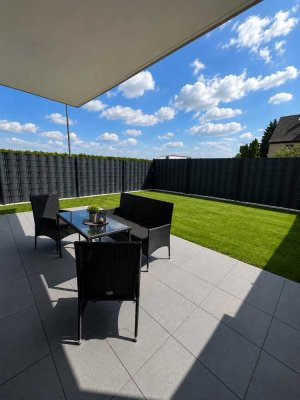Moderne 2-Zimmer-Erdgeschosswohnung mit Terrasse & Garten in hochwertigem KfW-55-Neubau