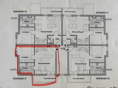 3 1/2 Zimmer-DG- Maisonette mit großem Balkon, EBK und TG- Stellplatz in Mannheim- Seckenheim