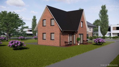 Modernes Neubau-Einfamilienhaus mit kleinem, pflegeleichtem Garten in Grauel