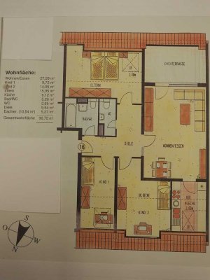 Gepflegte 4-Zimmer Dachgeschosswohnung mit Balkon in Mannheim-Seckenheim