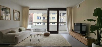 Modernisierte, vollmöblierte 2-Zimmer-Wohnung  mit zwei Balkonen im Lehenviertel