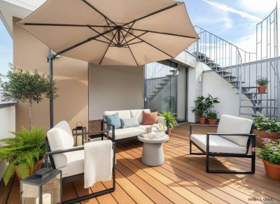 Exklusive 130 m² Dachgeschosswohnung mit Terrasse, Dachterrasse und atemberaubendem Blick auf den Stephansdom