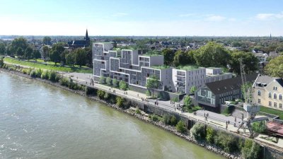 WE A2.1 -Terrasse zur Rhein und zum Deich! Wohnen und Schlafen mit Rheinblick!