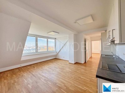 Dachgeschosswohnung mit 2-3 Zimmern | Garage optional | Fernblick über Wien!