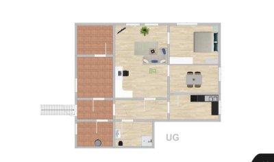 Exklusive 3-Raum-Souterrain-Wohnung in Nauheim