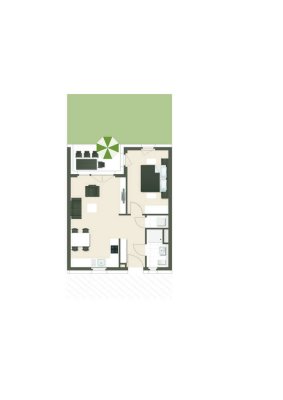 Helle 2-Zimmer Wohnung im Erdgeschoss mit Garten! (02)