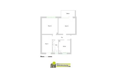 Großzügige 3-Zimmer-Wohnung mit Balkon & flexibler Raumaufteilung in zentraler Lage