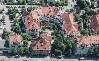 Helles, unrenoviertes 1-Zimmer-Apartment mit Terrasse und Tiefgaragenstellplatz in Sendling-Westpark