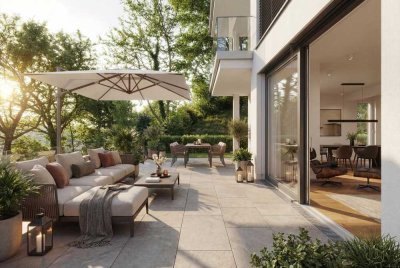 Wohnen am Lorettoberg: Maisonettewohnung mit Garten, Terrasse und Balkon
