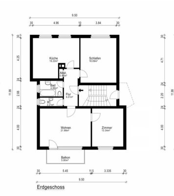 3-Zimmer-Wohnung mit Balkon und EBK in Langen