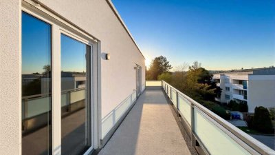 Wohnen wie im Penthouse - Top moderne 2-Zimmer-Etagenwohnung mit großer Dachterrasse in Kaufbeuren