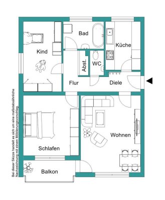 Helle 3-Zimmer-Wohnung mit Balkon in Korbach