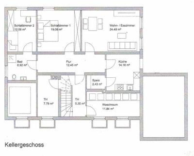 Helle Souterrain Wohnung, 3 ZKB - M² Preis, komplett neu renoviert für 3.200.-€ !!!