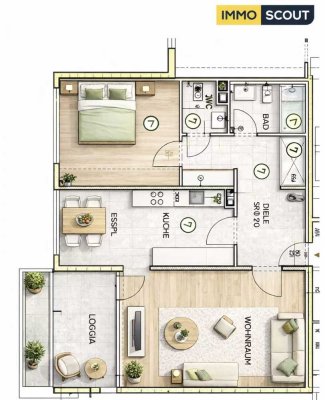 Frei ab 1.6 ▶️Helle 2-Zimmer Wohnung in Leverkusen-Lützenkirchen