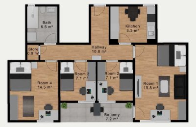 Sicheres Investieren durch nachhaltige Vermietbarkeit - Gepflegte 4-Zimmerwohnung mit EBK und Balkon