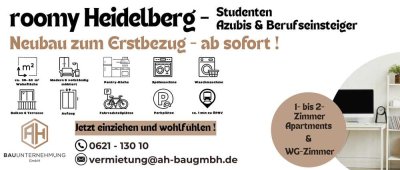 roomy Heidelberg: Stilvolle 2-Zimmer-Wohnung – möbliert, modern, citynah