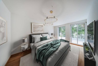 EXKLUSIVES WOHNEN MIT GARTEN UND TERRASSE: TOP-SANIERTE 3-ZIMMER-WOHNUNG MIT STELLPLATZ IM COTTAGEVIERTEL