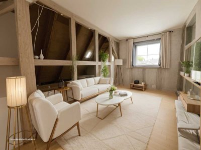 Projekt mit Perspektive: Entkernte 3 Zimmer Maisonette-Wohnung für kreative Investoren