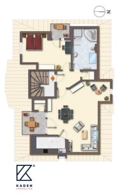 Sofort bezugsfrei ! provisionsfrei ! Sonniges Dachgeschoss im Gartenhaus mit 2 Terrassen+EBK