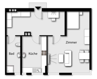 Köln-SÜLZ*zentrale Bestlage*1,5 Zi.*möbliert*ab spätestens Mitte 11.25*