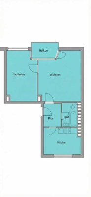 Renovierte, helle 2-Zimmer-Wohnung mit Balkon in Kiel-Brunswik