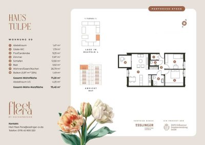 Exklusive 3-Zimmer-Penthousewohnung im Haus Tulpe
