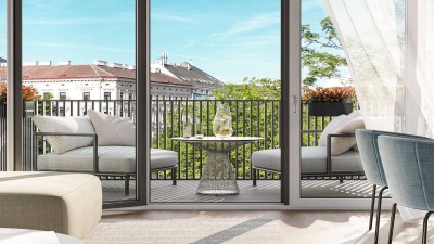 Preis sichern: Großzügig Leben mit 2 Outdoor Oasen: U6 Burggasse - WOHNEN AM PARK - Urban &amp; Grün